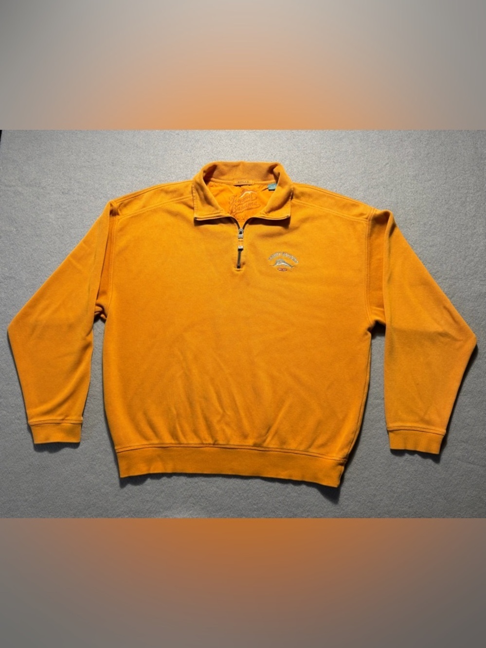Tommy Bahama 1/4 Zip Sweater Men’s XL Orange Relax Cotton Pullover Casual Preppy